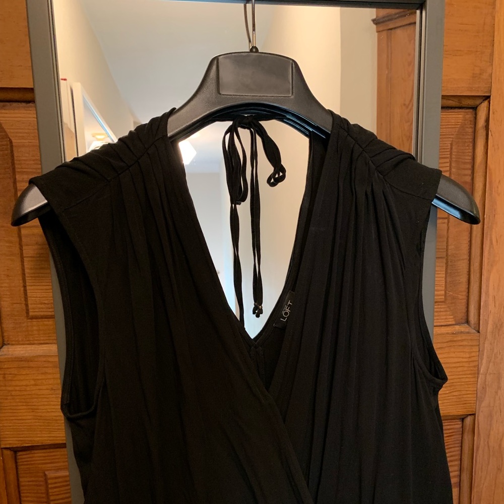 Loft Black Jersey Jumpsuit Large